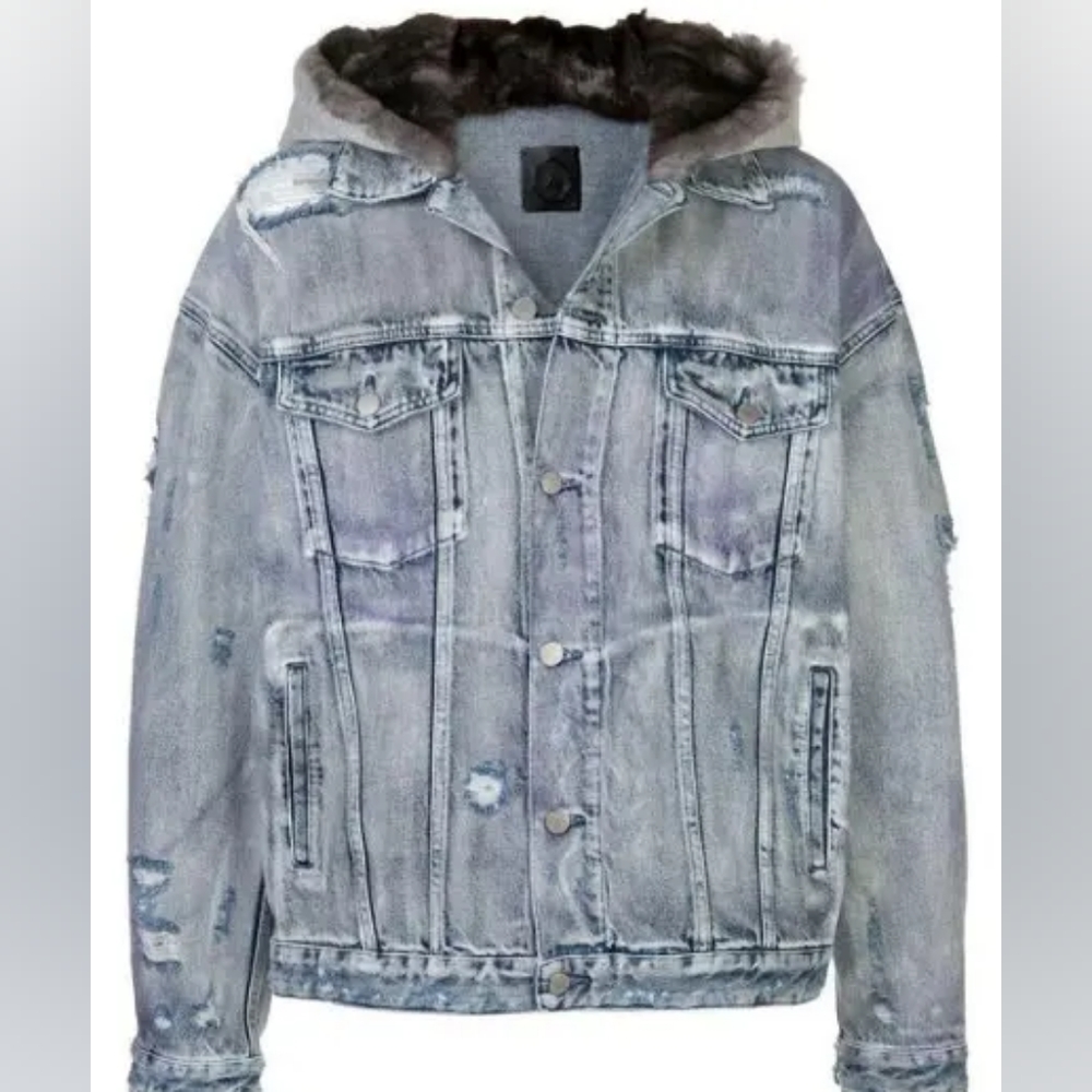 NWT Alchemist $3990 Milton denim and fur winterized denim jacket